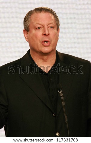 Al Gore at a press conference to Announce the Global Climate Crisis Campaign Concert 