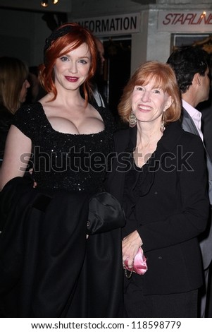 Christina Hendricks and her mother at the 