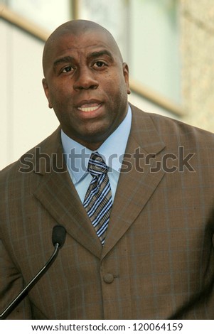 Magic Johnson at the Ceremony Honoring Los Angeles Lakers Owner Jerry Buss with the 2,323rd star on the Hollywood Walk of Fame. Hollywood Boulevard, Hollywood, CA. 10-30-06
