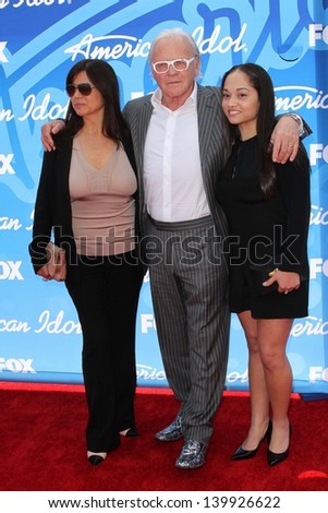 Anthony Hopkins with guests at the American Idol Season 12 Finale Arrivals, Nokia Theater, Los Angeles, CA 05-16-13