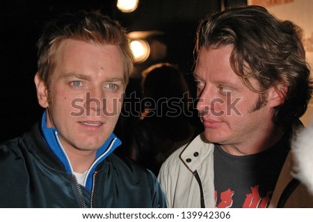 Ewan McGregor and Charley Boorman at the FM Talk Brew Ha Ha comedy show in Agoura Hills, CA 06-12-04