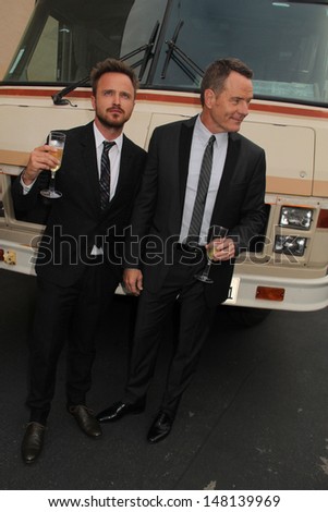 Aaron Paul and Bryan Cranston at the \