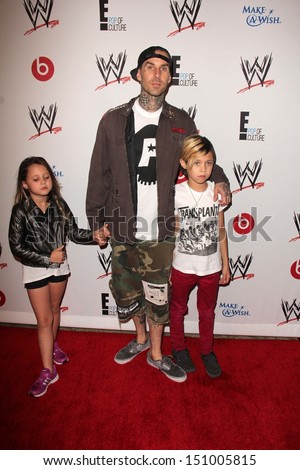 Travis Barker with family at Superstars for Hope honoring Make-A-Wish, Beverly Hills Hotel, Beverly Hills, CA 08-15-13