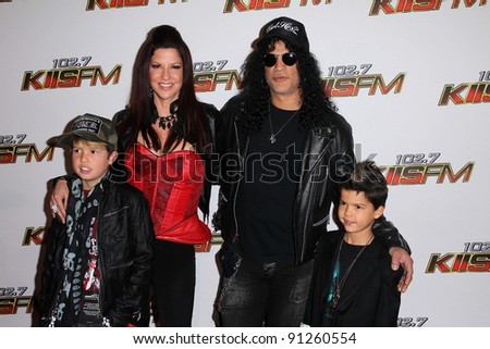 Slash and family at KIIS FM\'s Jingle Ball 2011, Nokia Theater, Hollywood, CA 12-03-11