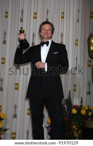 Colin Firth  at the 83rd Annual Academy Awards Press Room, Kodak Theater, Hollywood, CA. 02-27-11