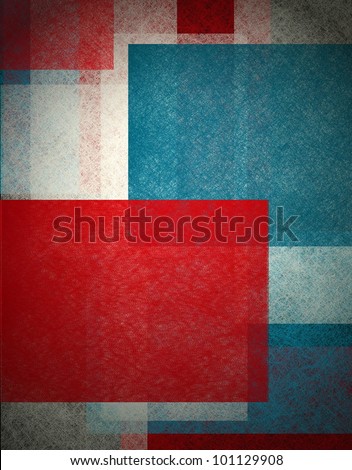 colorful abstract background in red white and blue, patriotic background for elections  or July 4th background with white old paper vintage grunge background texture,  black edge design on frame