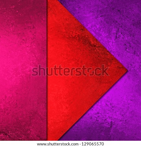 abstract layer background geometric shape triangle, bright colorful purple background red pink paper styled poster or banner, fun paint grunge background texture canvas, modern abstract art design