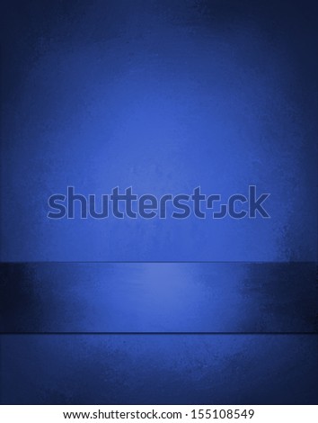 sapphire blue background with black vignette border and cool blue ribbon stripe layout for website template background or brochure ad, vintage grunge background texture design, elegant formal style