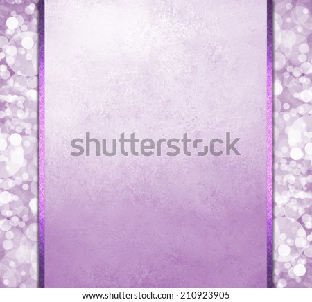 pastel purple background layout, bubbles or bokeh design on side panels with solid purple center with vintage paper texture