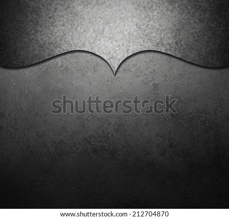 black background paper with curving border design element and vintage background texture
