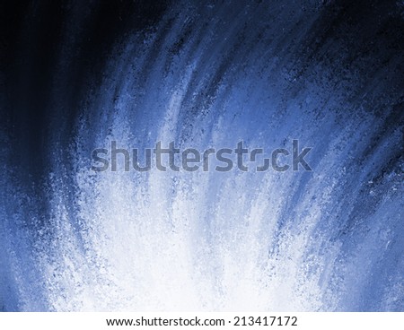abstract dramatic background with black border and swirled curves of blue and white paint in explosion or sunburst concept design