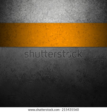 black background with orange ribbon stripe, vintage grunge background textured black painted wall