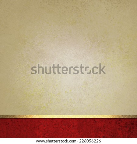 elegant brown background paper with red footer and gold ribbon accent, beige background, fancy blank poster