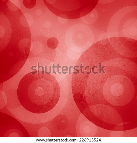 fun red background with pink and white circles and target ring shapes in abstract pattern design