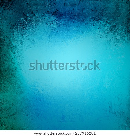 abstract blue background with dark color splash design border, vintage grunge texture on border
