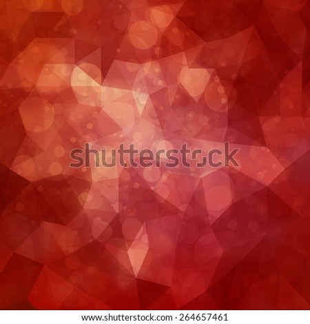 abstract red triangle low poly shapes background with bokeh lights or circle shapes in random pattern design double exposure
