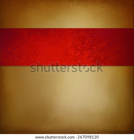 luxurious brown gold background with rich red ribbon design and vintage distressed texture with brown burnt edges