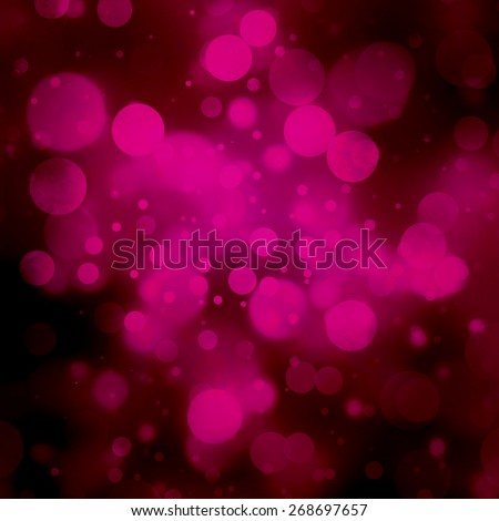 abstract black background, hot pink bubble lights or snowflakes or rain  falling at night. Bokeh background with circle designs or blurred stars  shining, glitter magic background - Stock Image - Everypixel