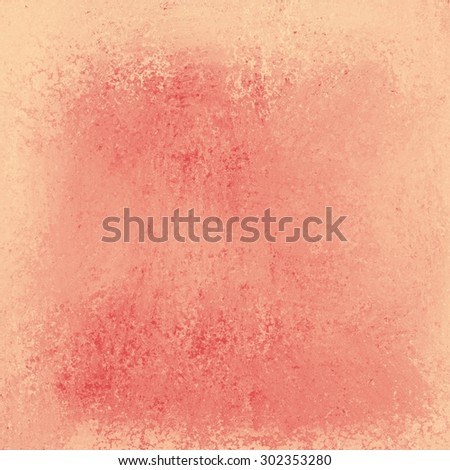 yellowed orange and pink background with white center and vintage grunge distressed border, cool abstract background layout for website or brochure, old worn painted edges, salmon color background