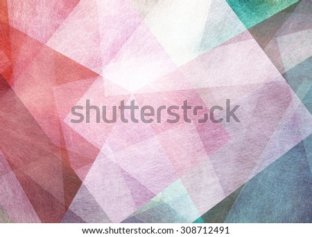 Abstract red green and white background. Abstract triangles and rectangle shapes in layered textured modern composition.