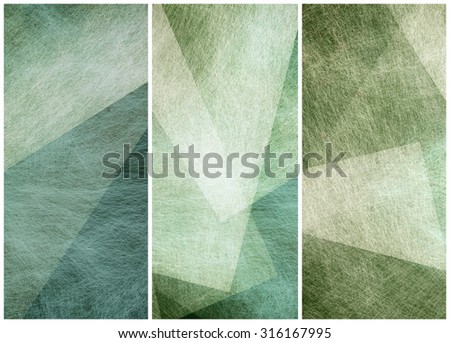matching graphic art side bars headers or footers in abstract blue green geometric angles patterns