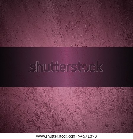 pink background with vintage grunge texture and dark purple ribbon with black vignette border on frame with copy space