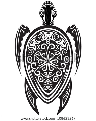 Turtle - Maori Style Stock Vector Illustration 108623267 : Shutterstock