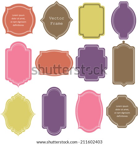 Vector Illustration Of A Set Of Tags And Frames - 211602403 : Shutterstock