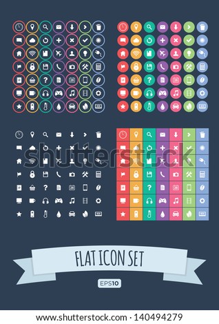Flat Icon Set - Vector