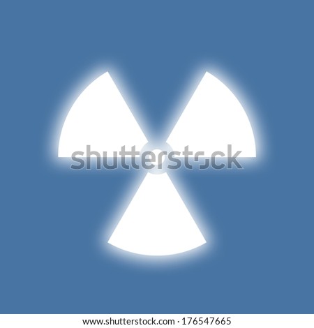 Nuclear Radiation Symbol On A Blue Background Simple Flat Design Nuclear Radiation Symbol On A Blue Background Simple Flat Design