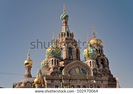 Domes of the Church of Resurrection of Christ - St. Petersburg, Russia