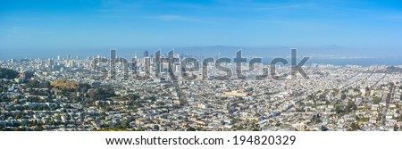 Panoramic View, San Francisco, California on a Hazy Afternoon