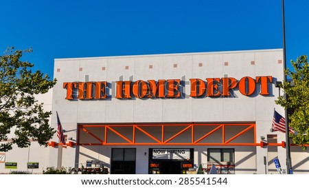 San Carlos, CA, USA - June 8, 2015: Founded in 1978, The Home Depot is a retailer of home improvement and construction products and services. It is the largest home improvement retailer in the USA.