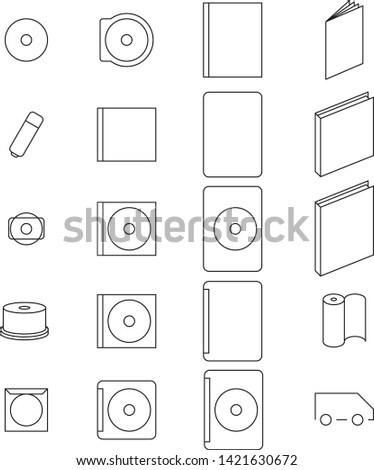 Vector illustration. Twenty media case icon set in black and white.