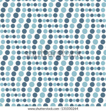 Seamless geometric pattern. Vertical wavy dots. Vector repeating texture with curvature effect