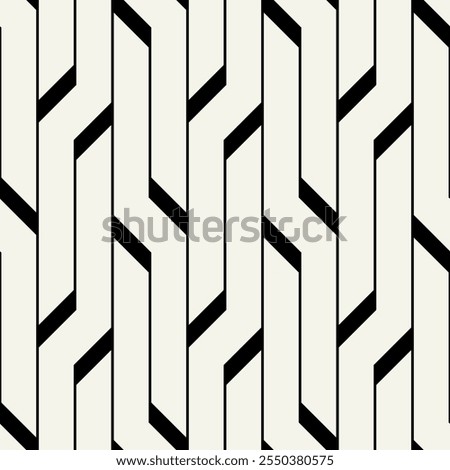 Vector seamless pattern. Modern stylish texture. Repeating geometric tiles with bold stripes. Monochrome bold interlaced trellis. Trendy graphic design. Can be used as swatch for illustrator.