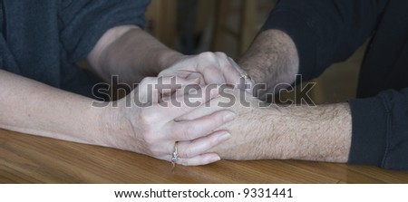 Joined hands, husband and wife