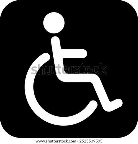 The wheelchair user icon isolated on white background