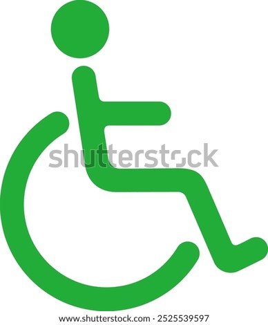 The wheelchair user icon isolated on white background