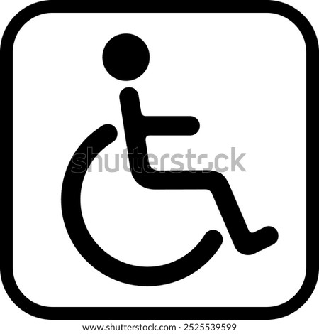 The wheelchair user icon isolated on white background