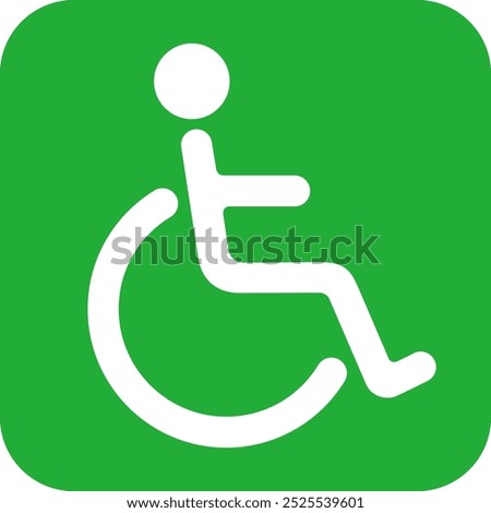 The wheelchair user icon isolated on white background