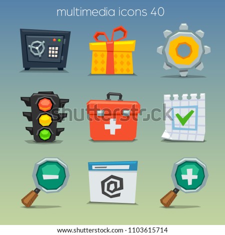 Funny multimedia icons