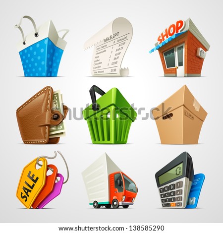 shopping icon set