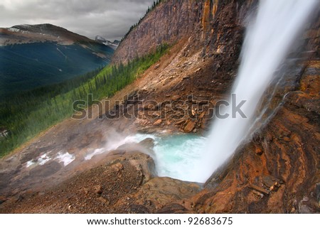 Wilderness view from Twin Falls of Yoho National Park - Canadian Rockies