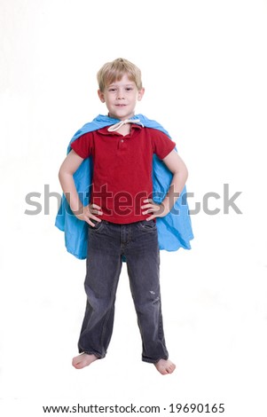 Child wearing a cape in the \