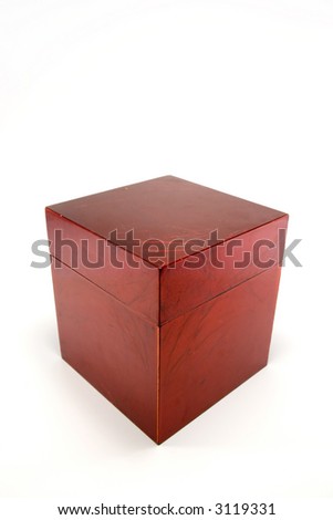 A nice picture of a red shiny gift box on a white background. Closed version, no ribbons. See my gallery for more versions.