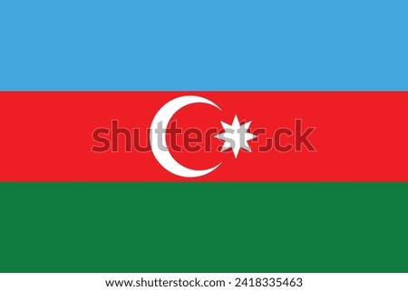 Flags of Azerbaijan. Flat element design. White isolated background National Flag