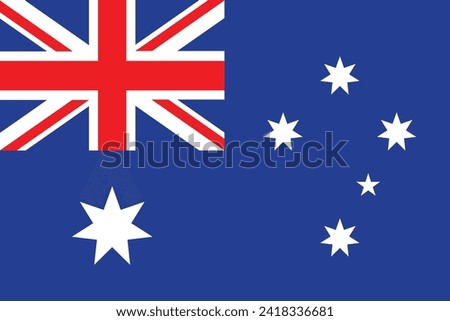 Flags of Australia. Flat element design. White isolated background National Flag