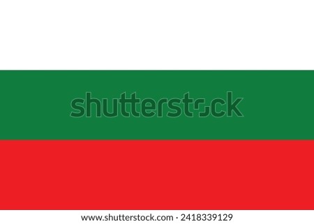 Flags of Bulgaria. Flat element design. White isolated background National Flag