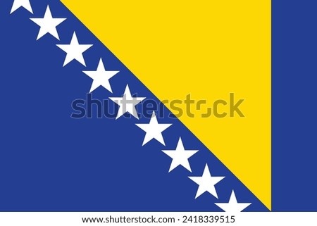 Flags of Bosnia and Herzegovina. Flat element design. White isolated background National Flag